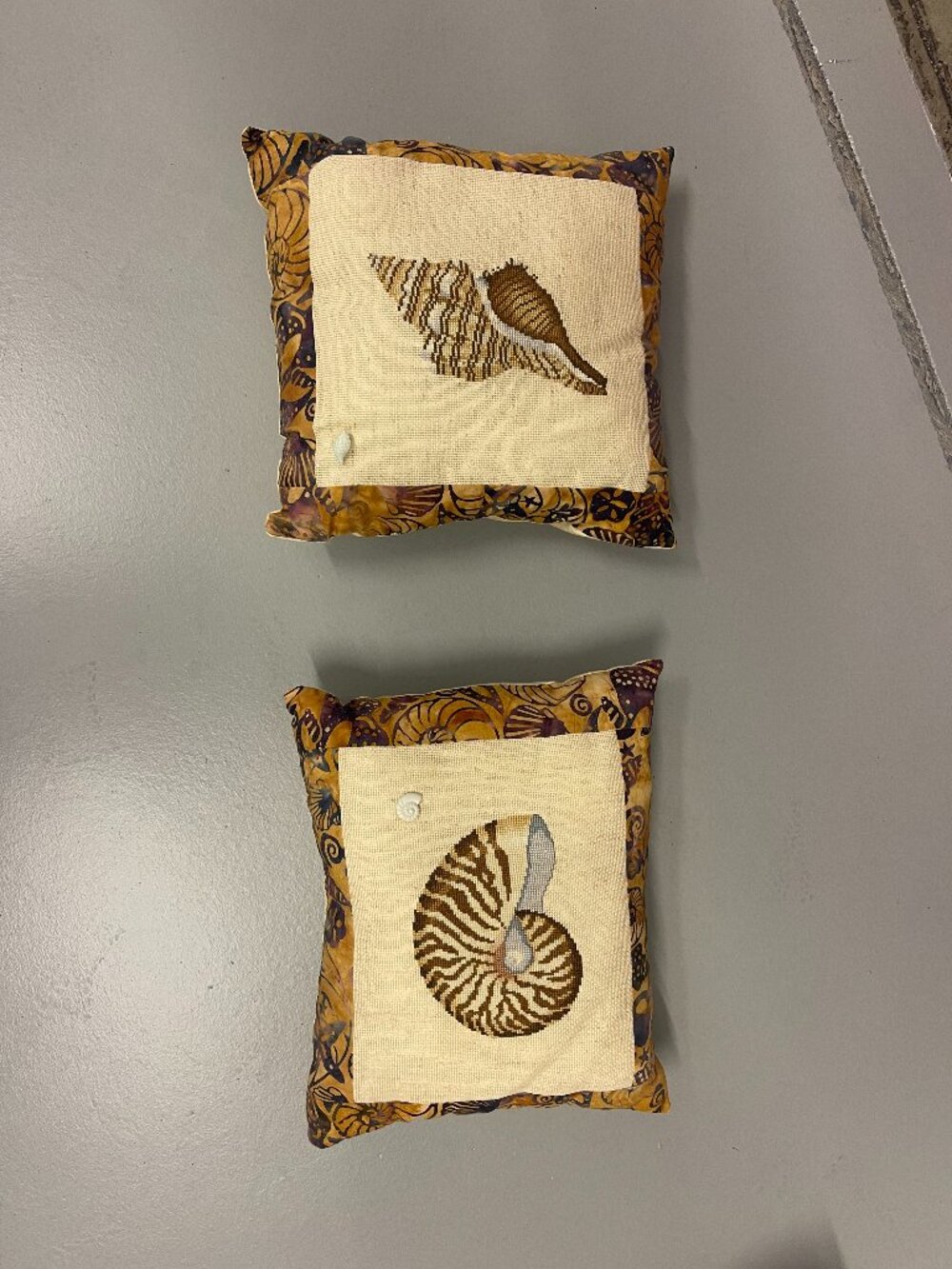 Cross Stitch Small Decorative Beach-Sea Themed Accent Pillows